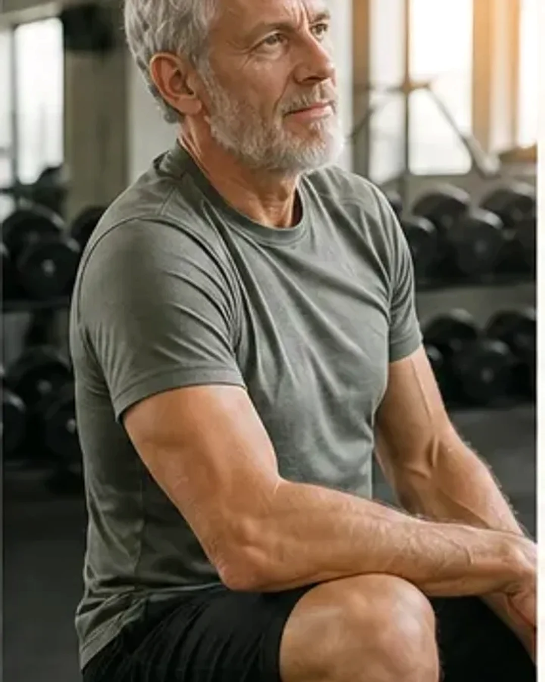 Experienced lifter reviewing progress